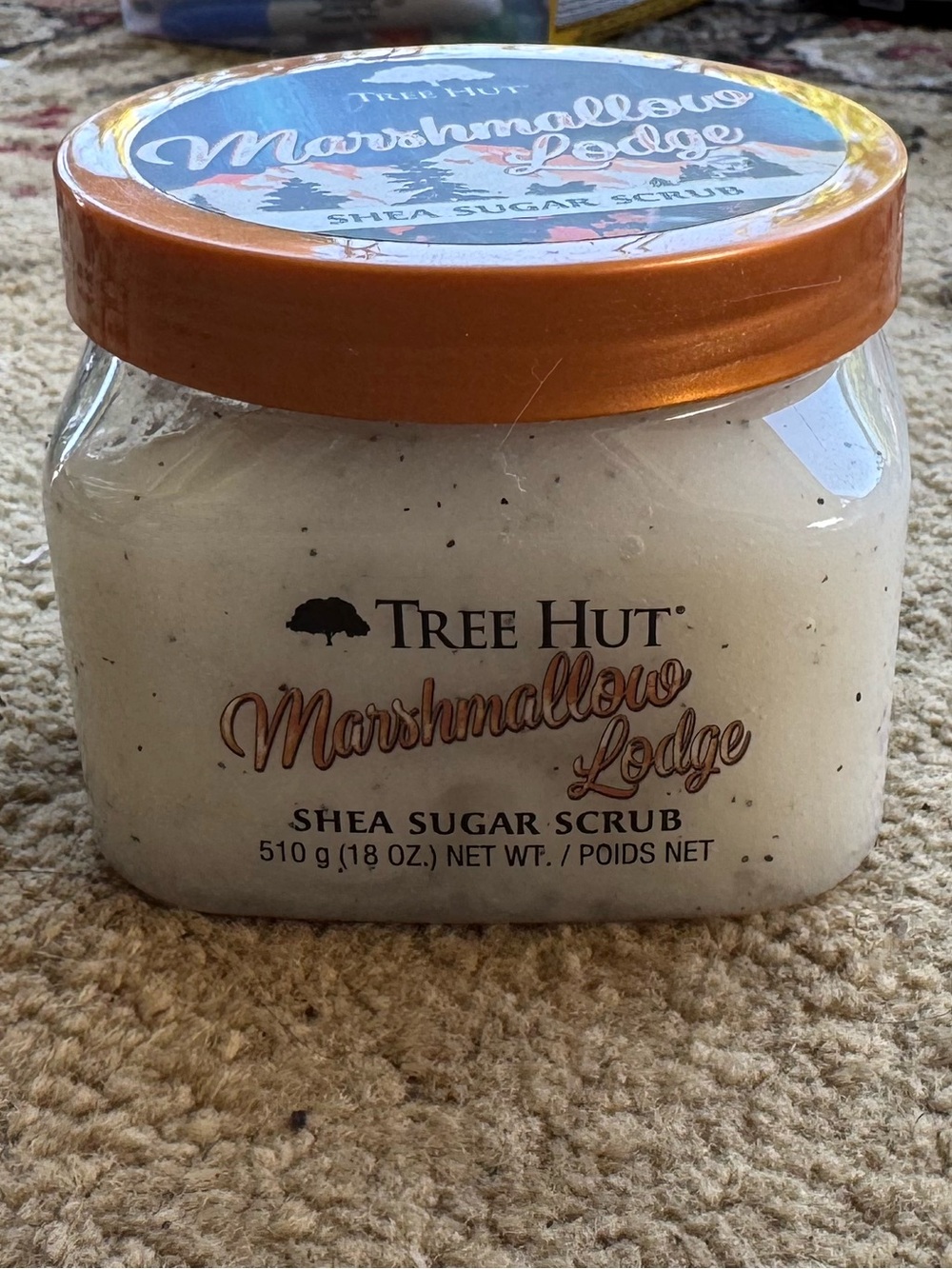 limited edition 18 oz jar of Tree Hut Marshmallow Lodge Shea Sugar Scrub